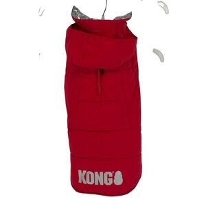 KONG Red Puffer Dog Coat Hooded Vest Winter Warm Pet Apparel Large (Altered)